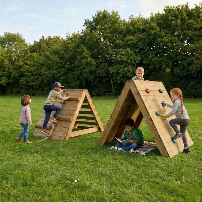 Set de 2 Triangles d'Escalade  Extérieur avec Prises et Corde