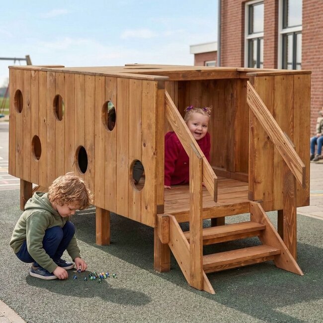 Pont de Jeu Extérieur en Bois  Toddler Runway avec Fenêtres