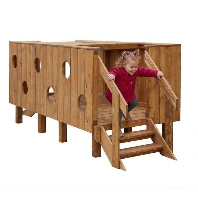 Pont de Jeu Extérieur en Bois  Toddler Runway avec Fenêtres