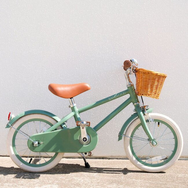 Vélo Enfant  14 pouces Forest Green avec Panier en Osier
