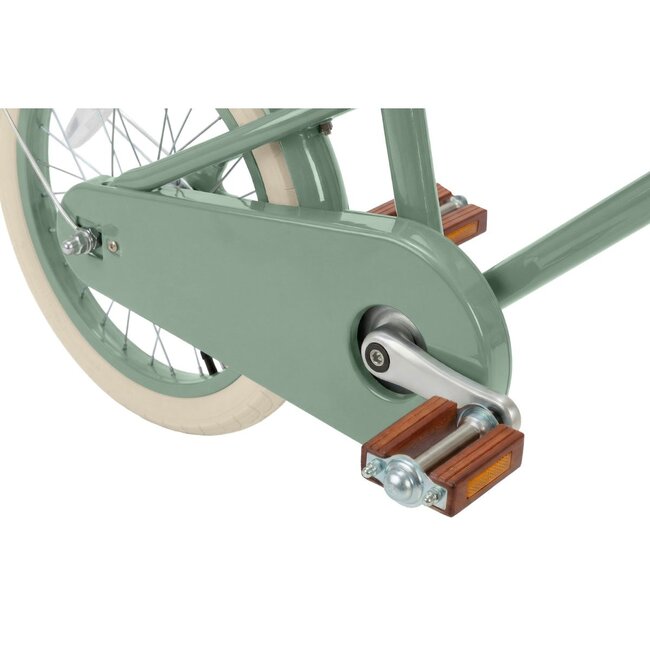 Kinderfiets 14 inch Forest Green met Rieten Mandje