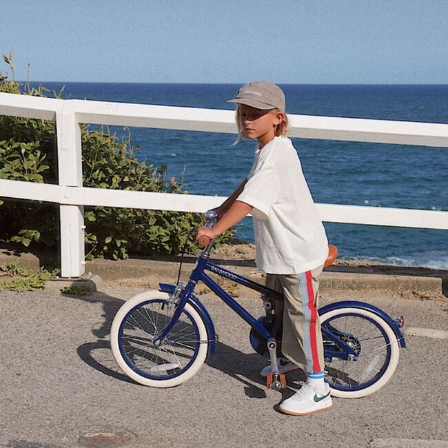 Vélo Enfant  14 pouces Bleu avec Panier en Osier