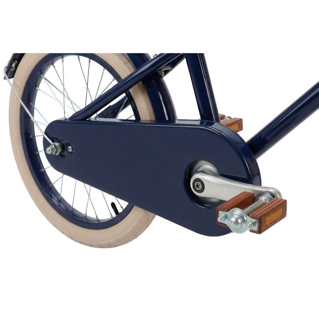 Kinderfiets 14 inch Blauw  met Rieten Mandje