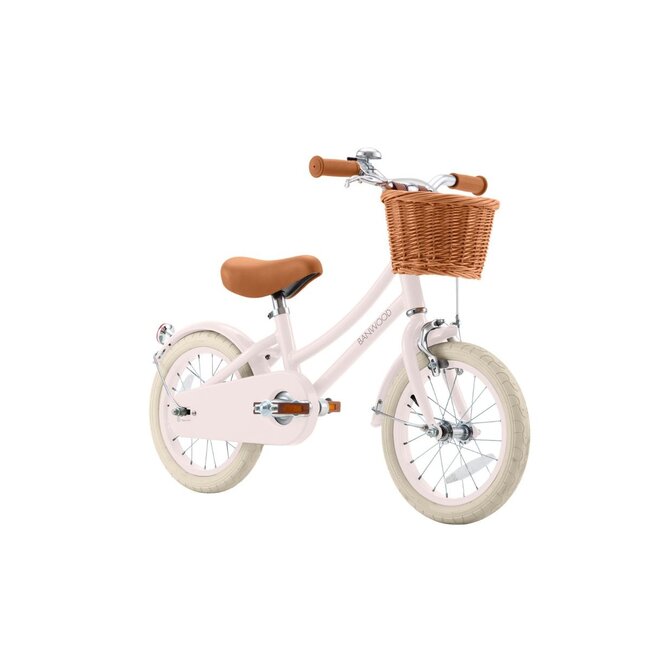 Kinderfahrrad 14 Zoll Rosa mit Weidenkorb