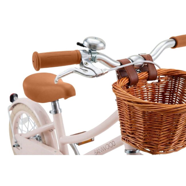 Kinderfahrrad 14 Zoll Rosa mit Weidenkorb