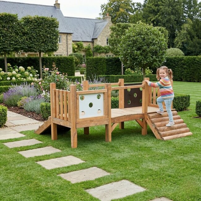 Toddler Climbing Circuit Wooden Play Apparatus for Indoors and Outdoors