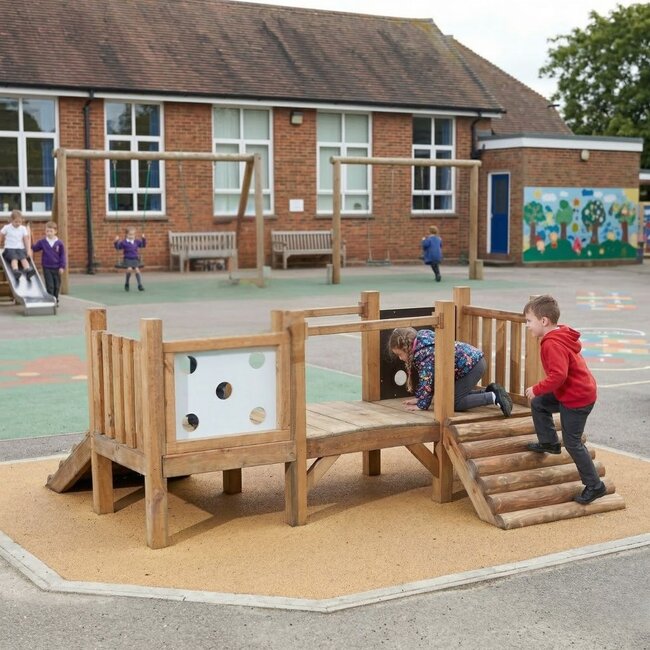 Kleinkind Kletterparcours Holzspielgerät für drinnen und draußen