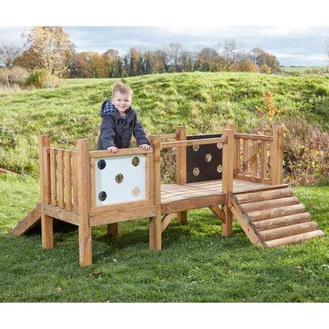Toddler Climbing Circuit Wooden Play Apparatus for Indoors and Outdoors