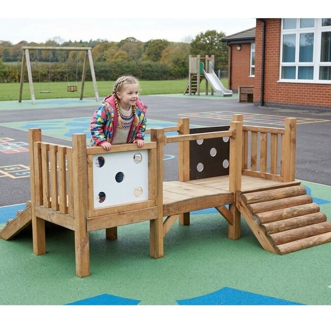 Toddler Climbing Circuit Wooden Play Apparatus for Indoors and Outdoors