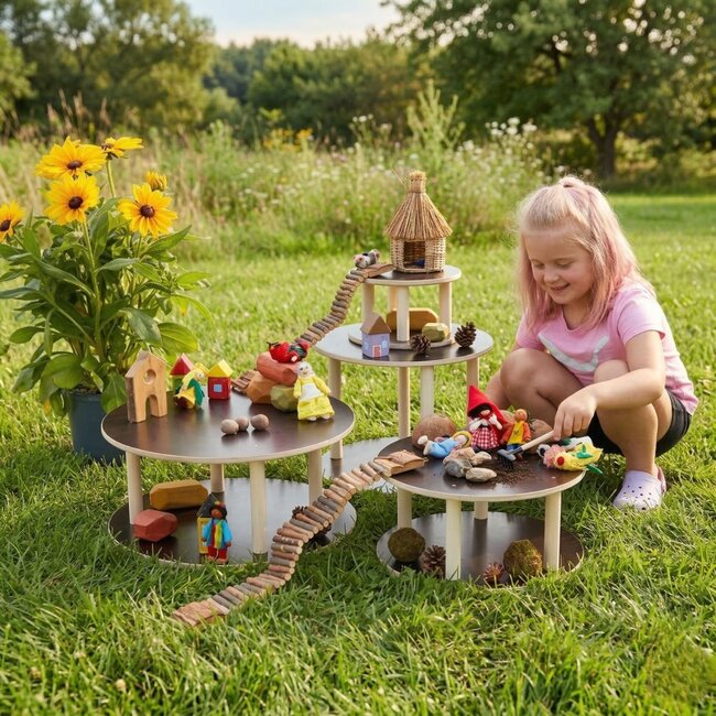 Houten Speelplateaus Stapelset van 5 - Small World Vertelwereld
