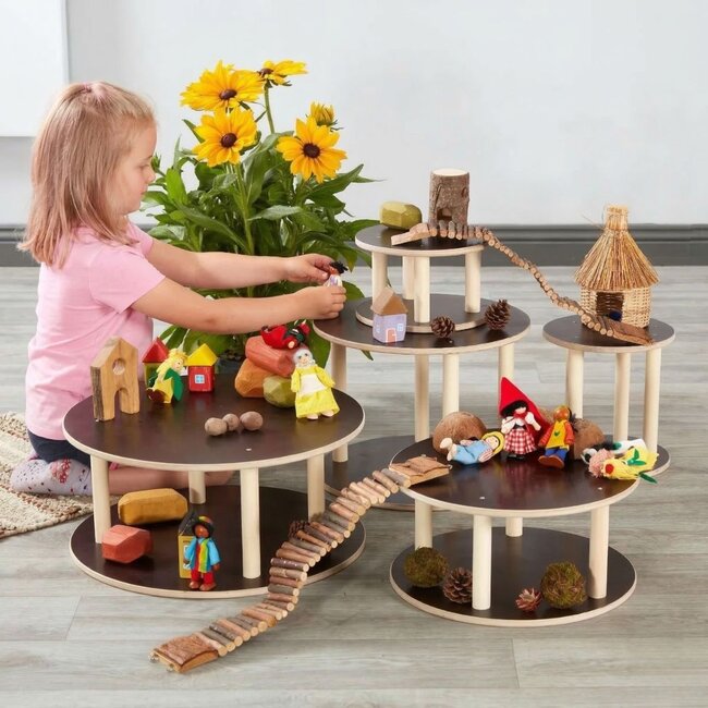 Wooden Play Platforms Set of 5 - Small World Imaginative Play