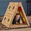 Crawl Through Playhouse Forest Fern - Wooden Climbing Triangle with Coloured Windows