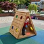 Crawl Through Playhouse Forest Fern - Wooden Climbing Triangle with Coloured Windows