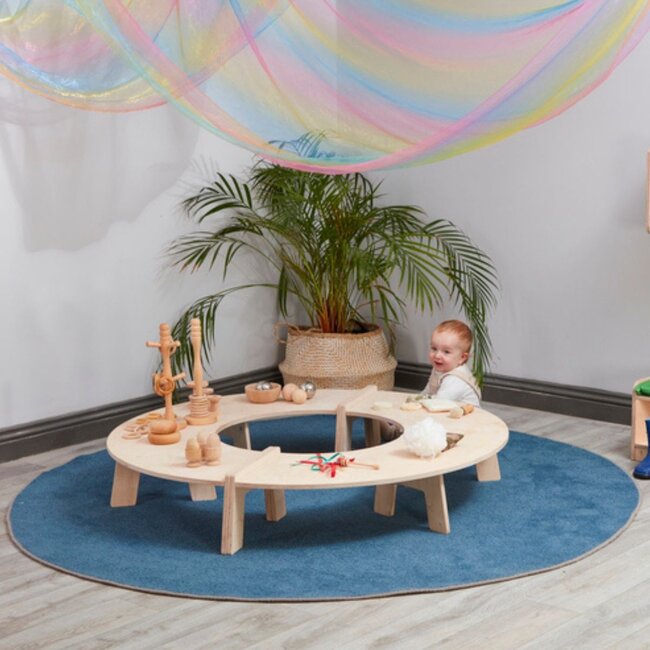 Baby cercle d'éveil & parcours de motricité en bois – Zone d'Exploration Interactive