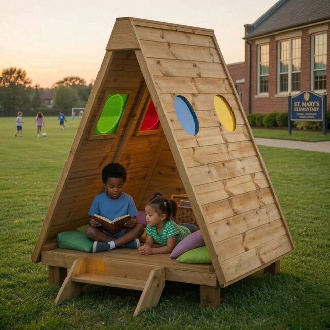 Playhouse Forest Fern – magical outdoor playhouse for kids 3+, with viewing windows for imagination and nature