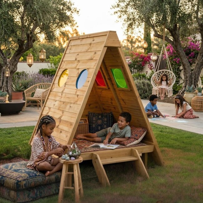Spielhaus Forest Fern – magisches Outdoor-Spielhaus für Kinder ab 3 Jahren, mit Sichtfenstern für Fantasie und Natur