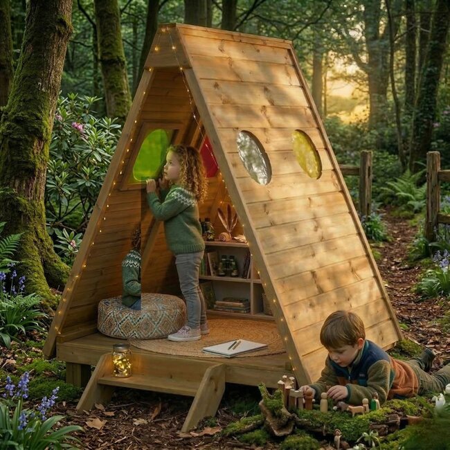 Playhouse Forest Fern – magical outdoor playhouse for kids 3+, with viewing windows for imagination and nature