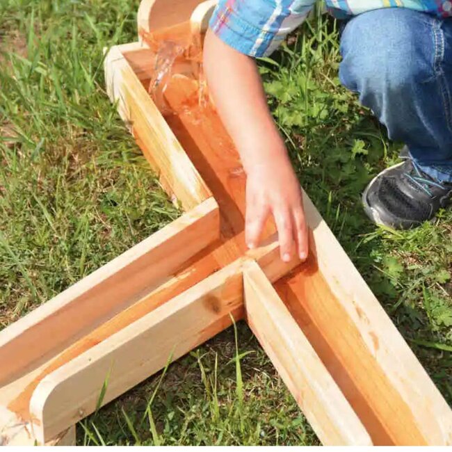 Holz-Wasser- und Murmelbahn Set – 12-teiliges taktiles Spielset aus massivem Kiefernholz