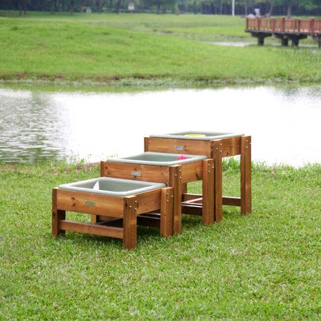 Kaskaden-Wassertische Set – 3 separate Entdeckertische für Wasser und Sand