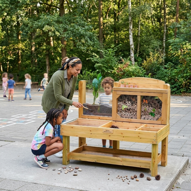 Professioneller Insekten- und Pflanzen-Beobachtungstisch – Pädagogische Entdeckerbank für Garten und Schule