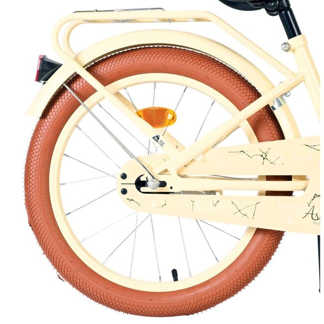 Mädchenfahrrad 18 Zoll mit Korb und Gepäckträger (4-7 Jahre) – Crème