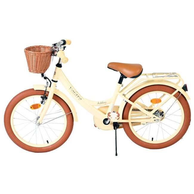 Meisjesfiets 18 inch met Mandje en Achterdrager (4-7 jaar) – Crème