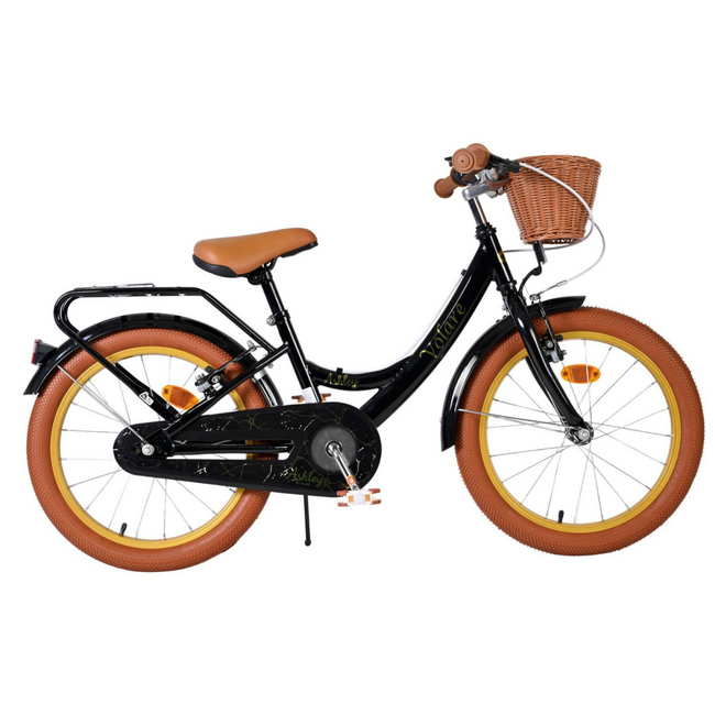 Vélo Fille Élégant 18 pouces avec Panier et Porte-bagages (4-7 ans) – Noir