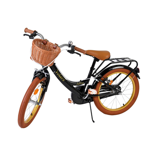 Vélo Fille Élégant 18 pouces avec Panier et Porte-bagages (4-7 ans) – Noir