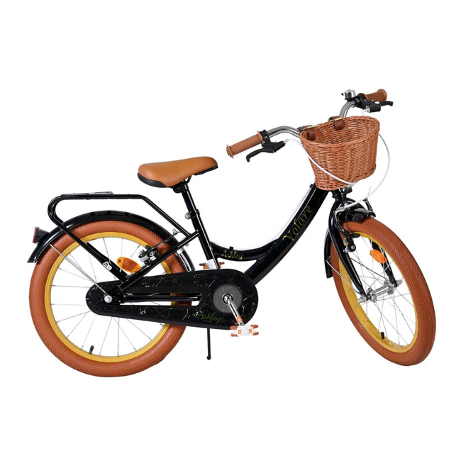Vélo Fille Élégant 18 pouces avec Panier et Porte-bagages (4-7 ans) – Noir