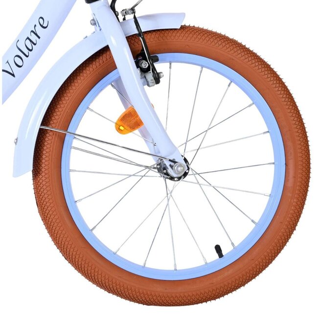 Vélo Fille de Luxe 18 pouces avec Panier et Porte-bagages (4-7 ans) – Pastel Blue