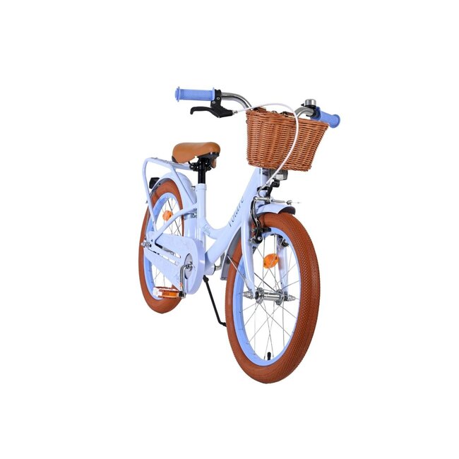 Luxe Meisjesfiets 18 inch met Mandje en Bagagedrager (4-7 jaar) – Pastel Blauw
