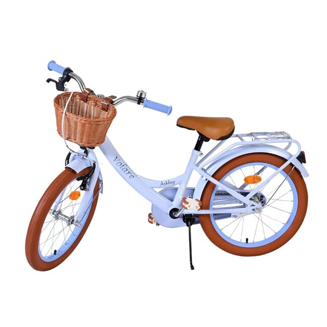 Luxe Meisjesfiets 18 inch met Mandje en Bagagedrager (4-7 jaar) – Pastel Blauw