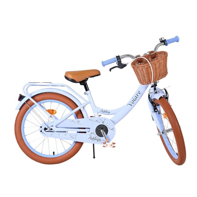 Vélo Fille de Luxe 18 pouces avec Panier et Porte-bagages (4-7 ans) – Pastel Blue