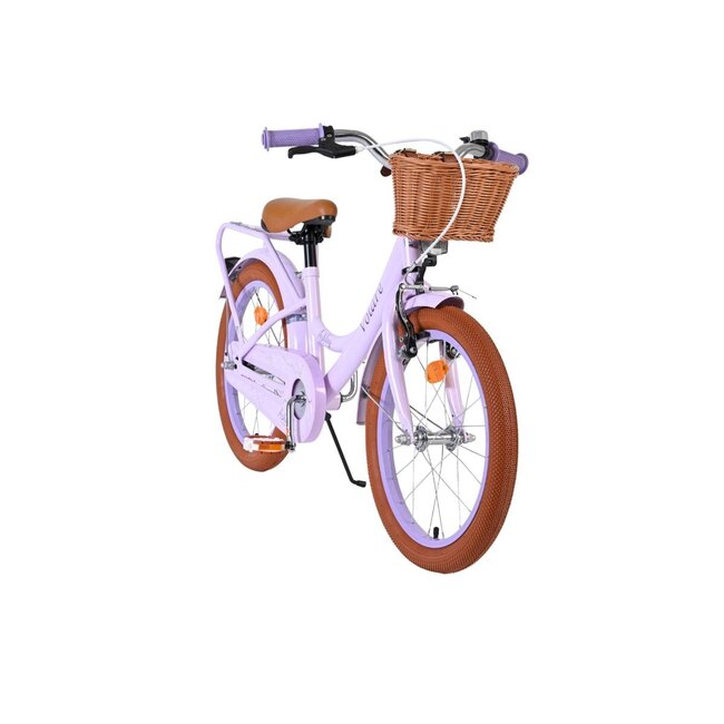 Vélo Fille de Luxe 18 pouces avec Panier et Porte-bagages (4-7 ans) – Lila