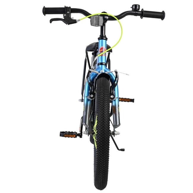 Stoere Jongensfiets 18 inch met Bagagedrager en Spatborden (4-7 jaar) – Blauw/Grijs