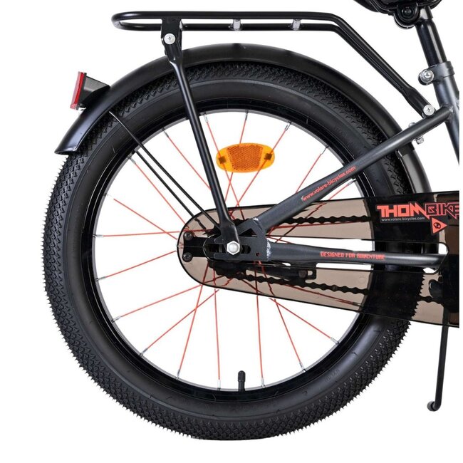 Rugged Boys Bike 18 inch with Rear Carrier and Fenders (4-7 years) – Orange/Grey