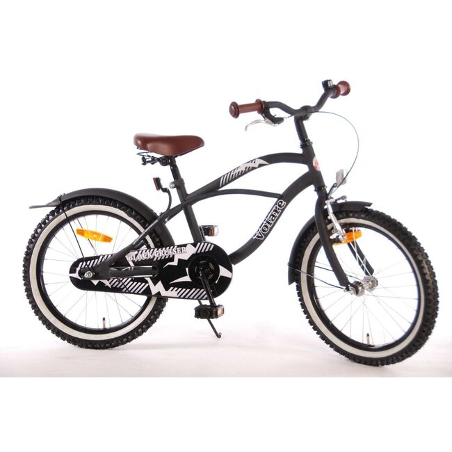 Cooler Cruiser Jungenfahrrad 18 Zoll mit braunen Akzenten (4-7 Jahre) – Schwarz