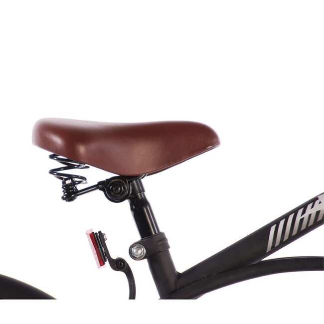Stoere Cruiser Jongensfiets 18 inch met Luxe Bruine Accenten (4-7 jaar) – Zwart
