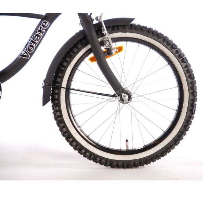 Cooler Cruiser Jungenfahrrad 18 Zoll mit braunen Akzenten (4-7 Jahre) – Schwarz