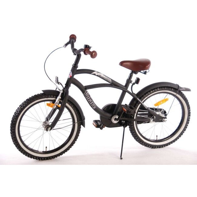 Vélo Garçon Cruiser 18 pouces avec Accents Marrons (4-7 ans) – Noir