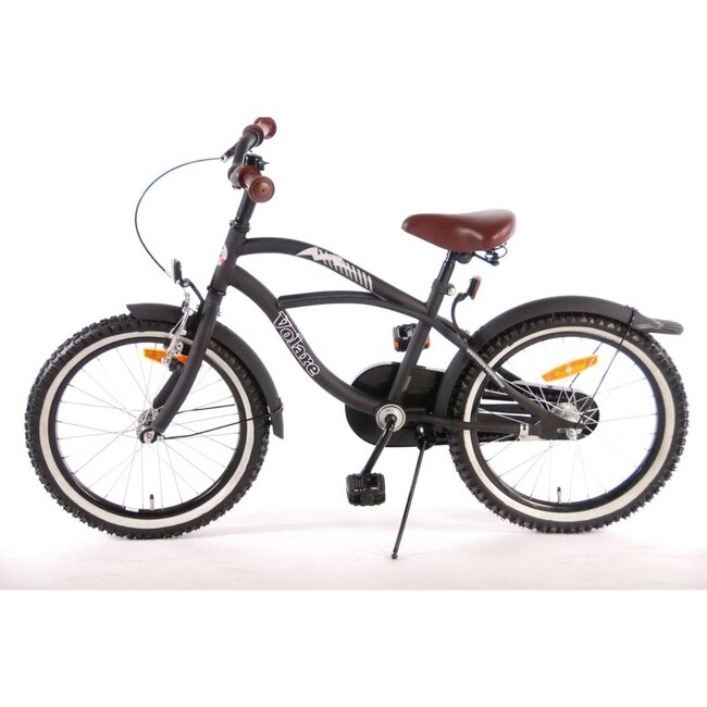 Vélo Garçon Cruiser 18 pouces avec Accents Marrons (4-7 ans) – Noir