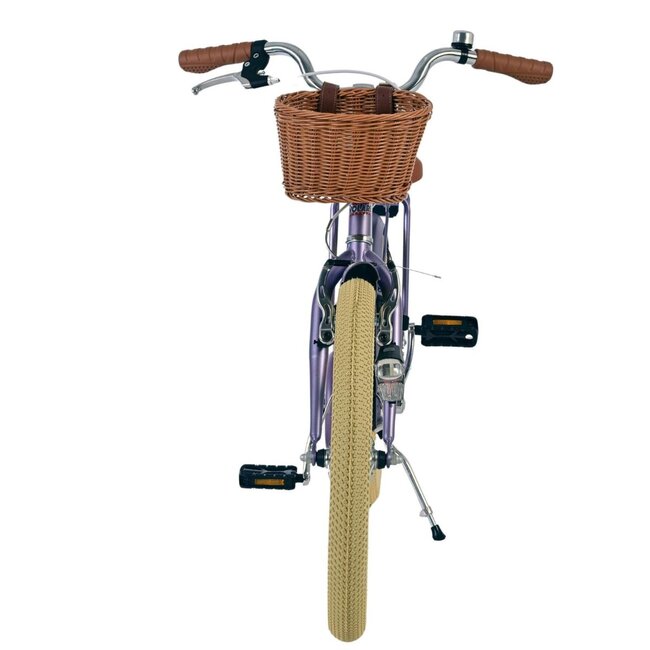 Meisjesfiets 20 inch met Mandje, Slot en Verlichting (6-8 jaar) – Paars