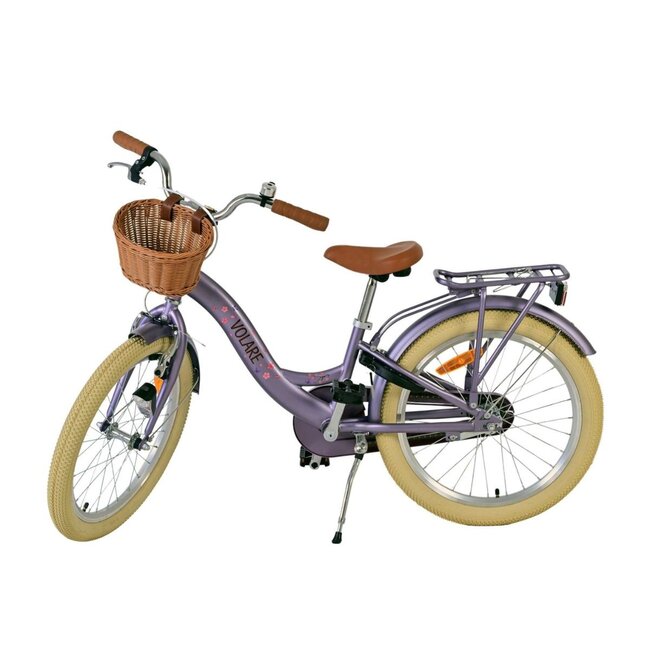 Girls Bike 20 inch with Basket, Lock and Lighting (6-8 years) – Purple