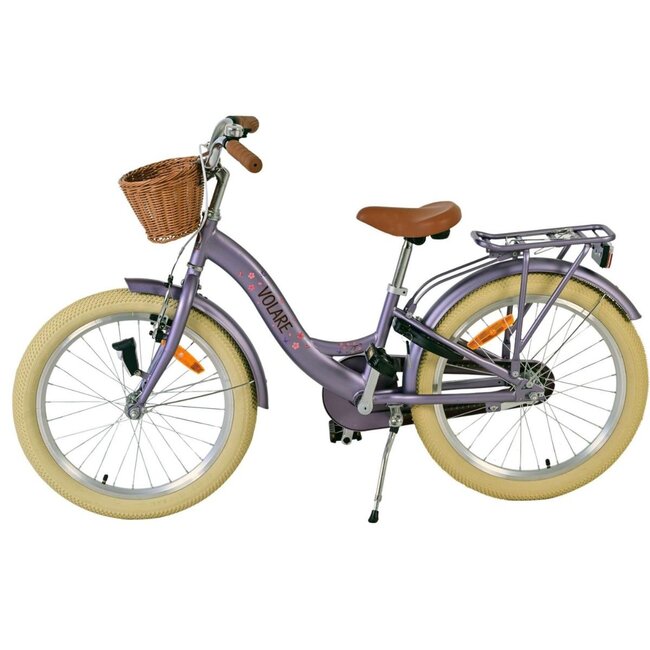 Girls Bike 20 inch with Basket, Lock and Lighting (6-8 years) – Purple
