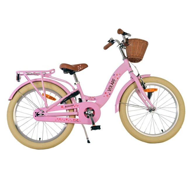 Mädchenfahrrad 20 Zoll mit Korb, Schloss und Beleuchtung (6-8 Jahre) – Rosa