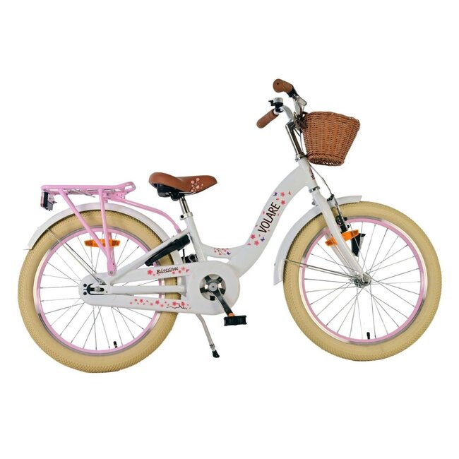 Girls Bike 20 inch with Basket, Lock and Lighting (6-8 years) – White