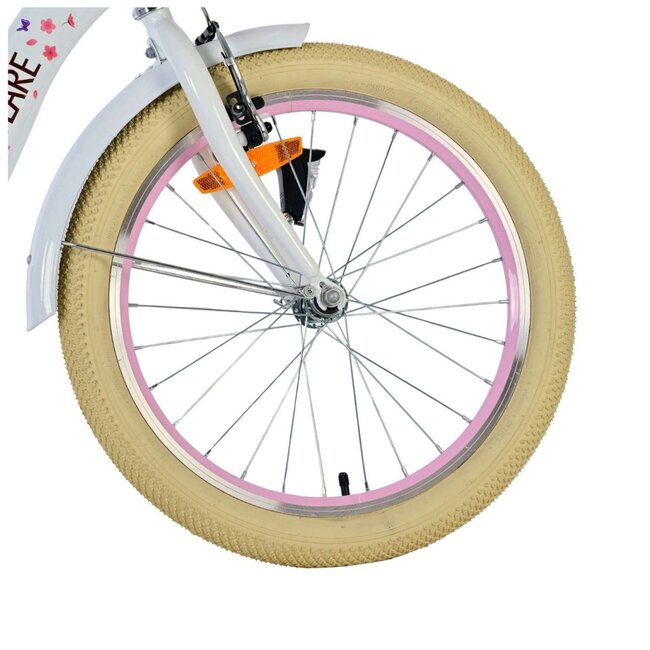 Girls Bike 20 inch with Basket, Lock and Lighting (6-8 years) – White
