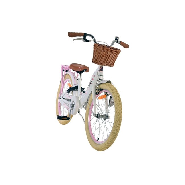 Girls Bike 20 inch with Basket, Lock and Lighting (6-8 years) – White