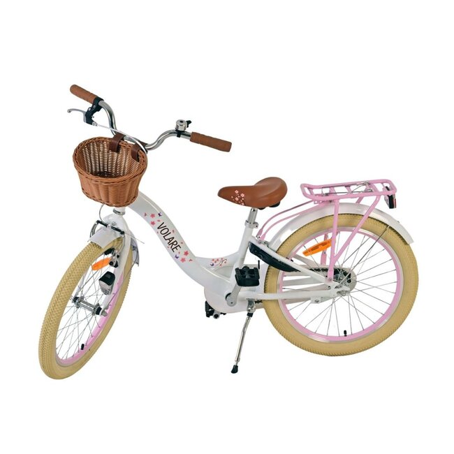 Girls Bike 20 inch with Basket, Lock and Lighting (6-8 years) – White