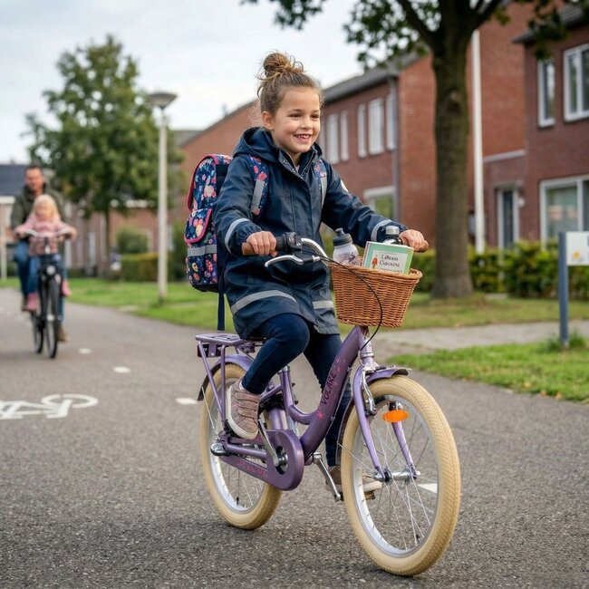 Girls Bike 20 inch with Nexus 3 Gears, Basket and Lock (6-8 years) – Purple